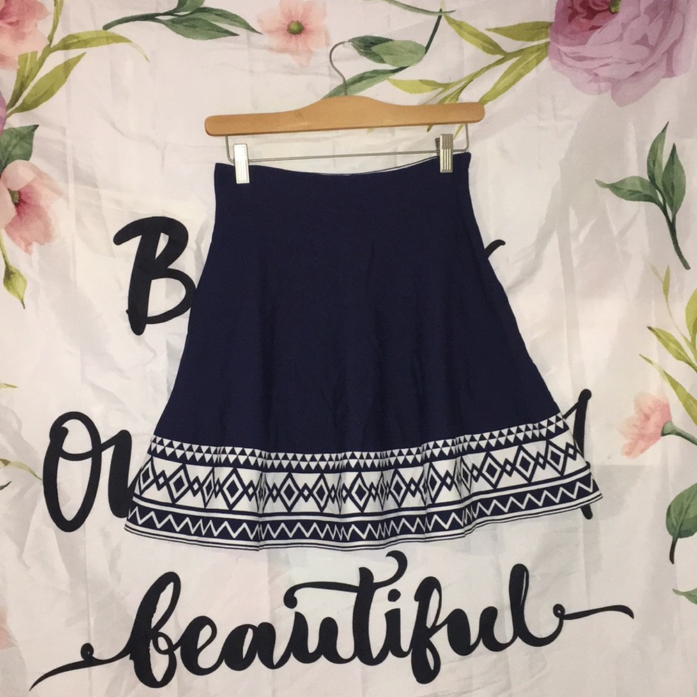 Navy Blue with White Design Skirt